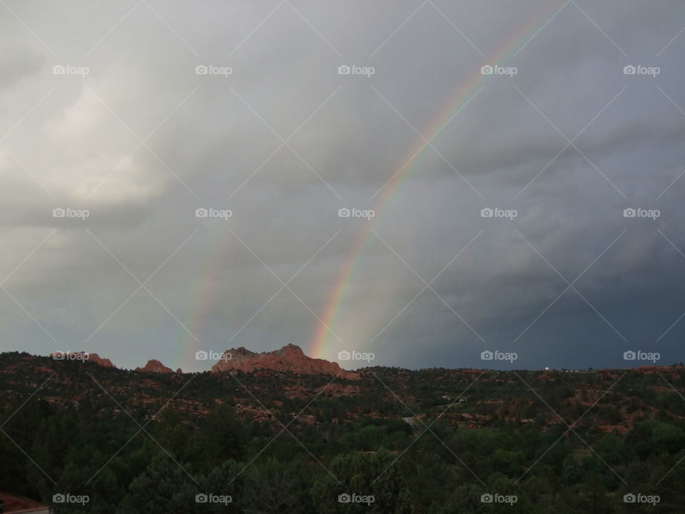 Garden of the Gods double rainbow