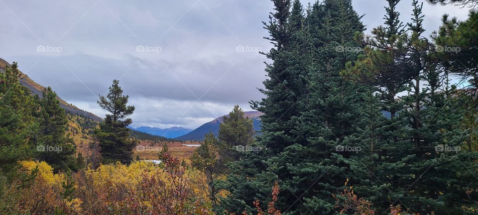 Mountainscape in the distant landscape