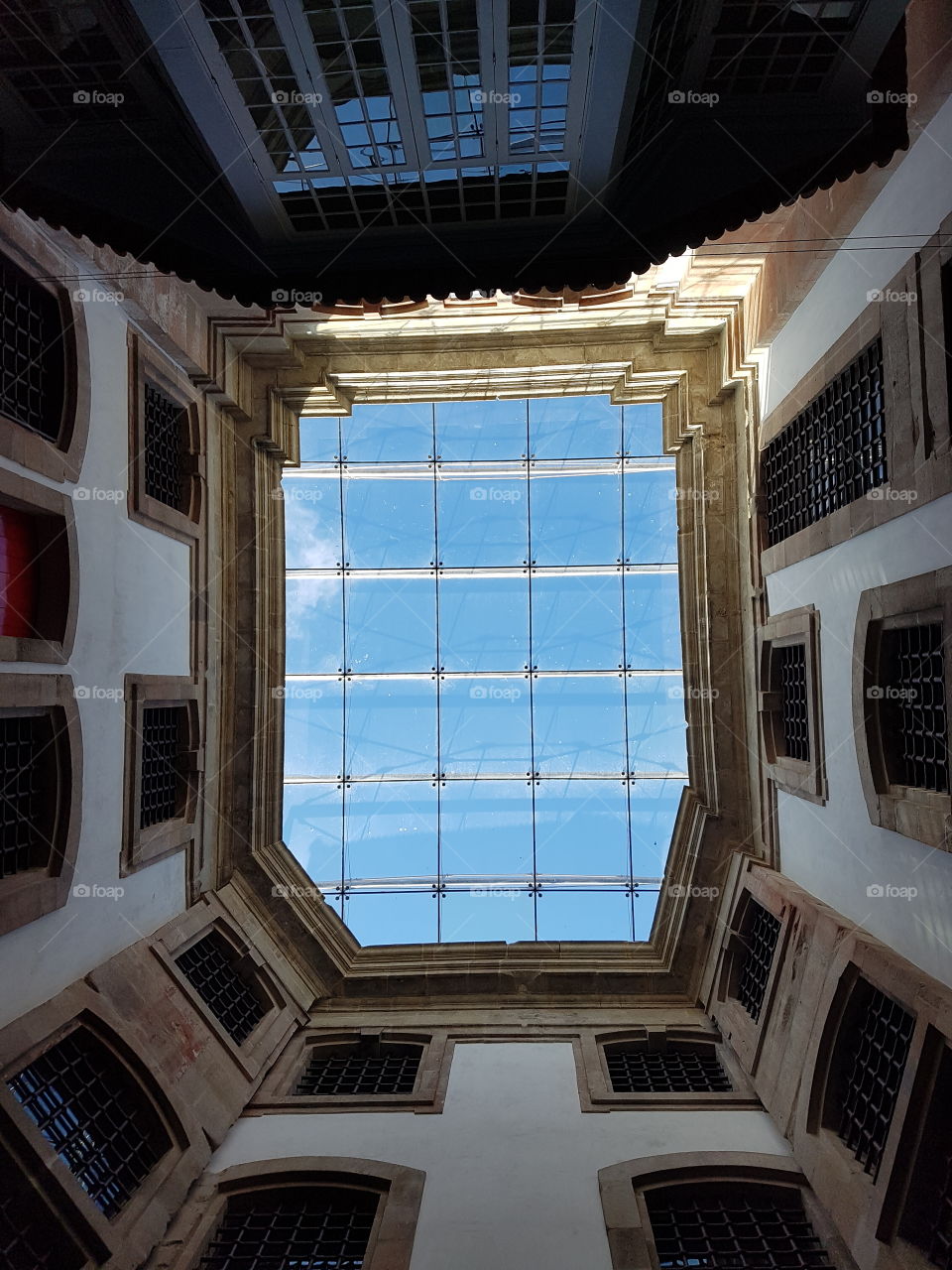 Glass ceiling in an old prison