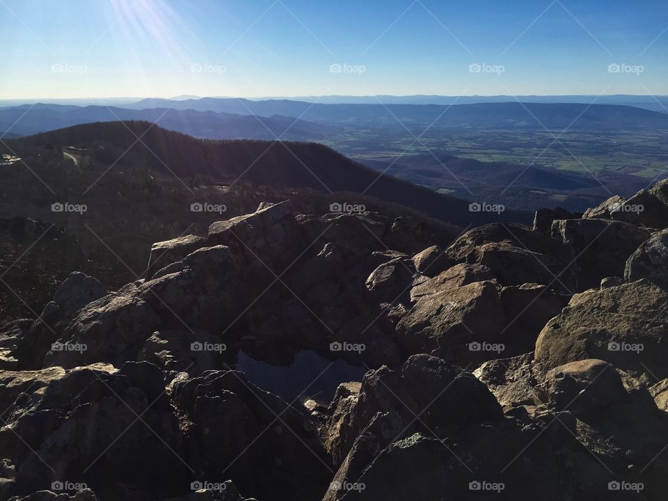Rocks & Light. A rocky outcrop on a Blue Ridge mountaintop 