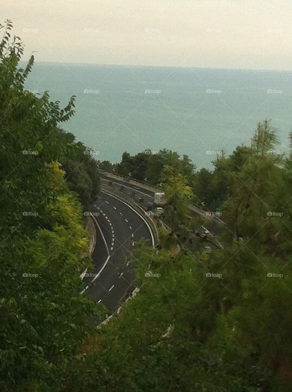 Motorway on the coast of tha Adriatic sea, Italy