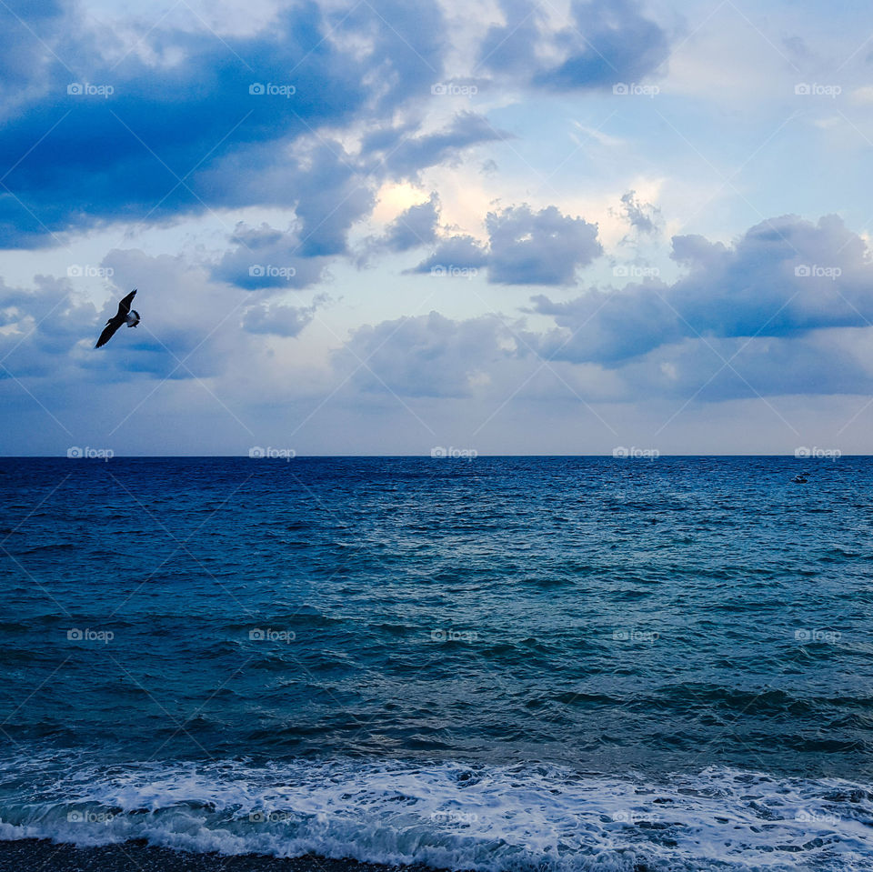 Seascape in Monterosso al mare in Italy