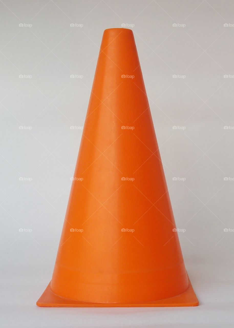 Traffic cone on white background