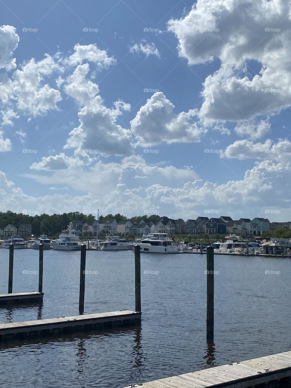 A beautiful scene with fluffy clouds! 
