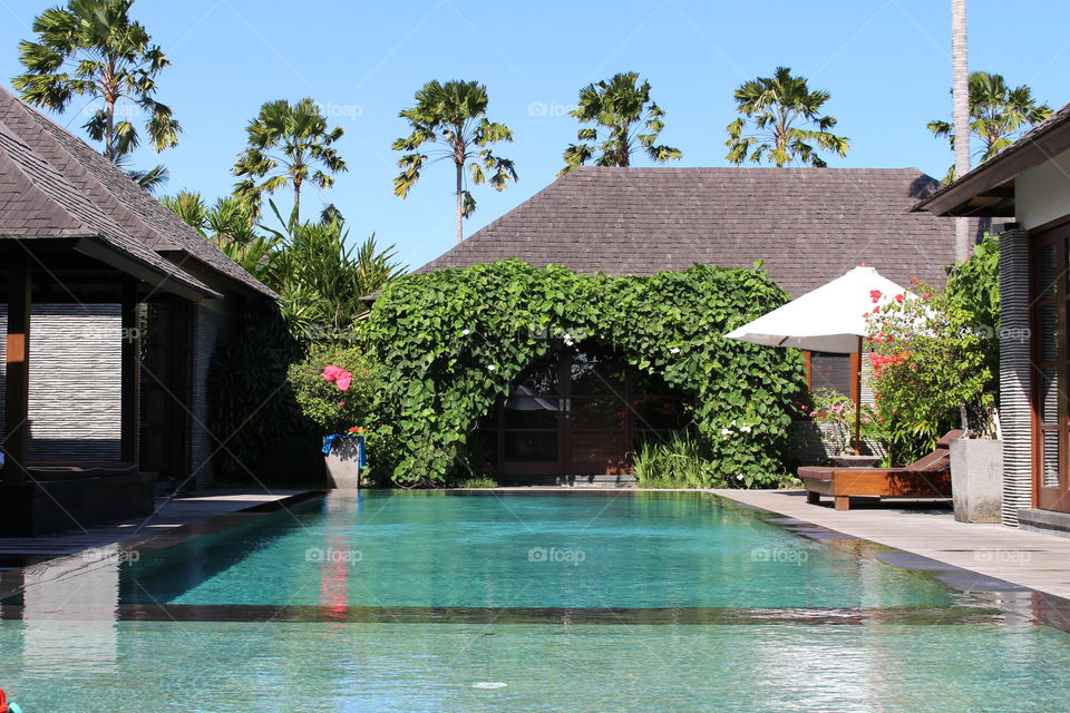 Relaxing by the pool 