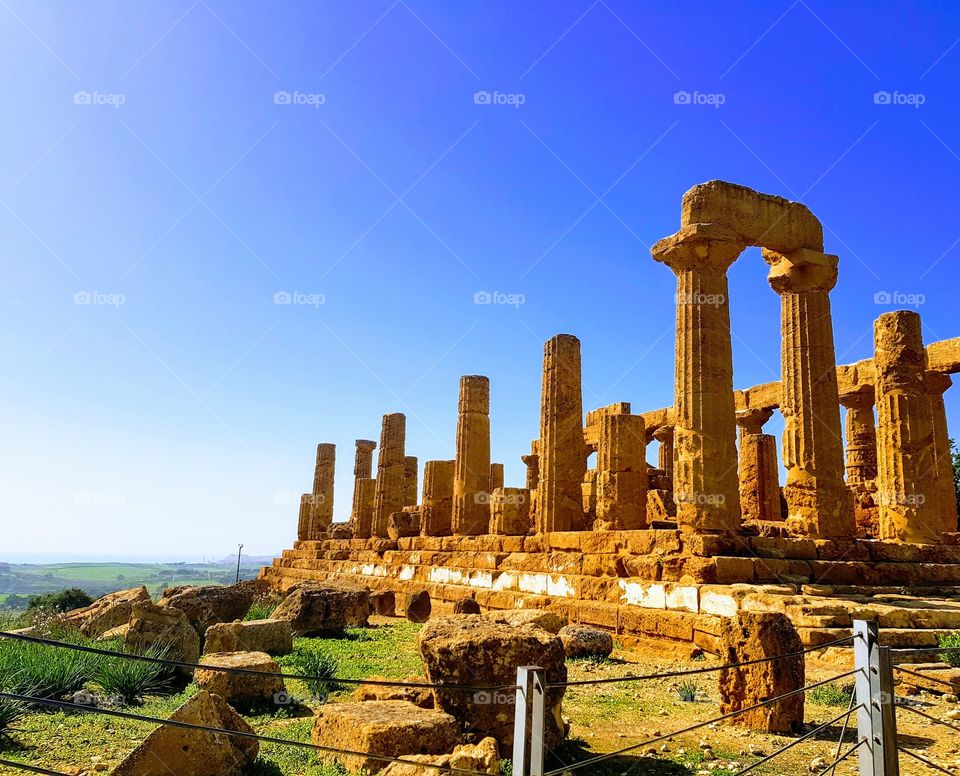 Acheological park in Agrigento in Sicilia in Italy