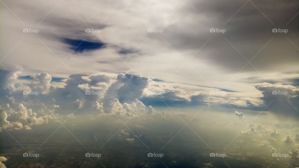 airplane over land