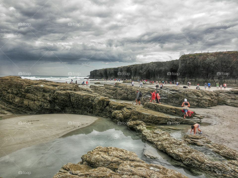 Cloudy Day at the Beach. As Catedrais Beach, Galicia