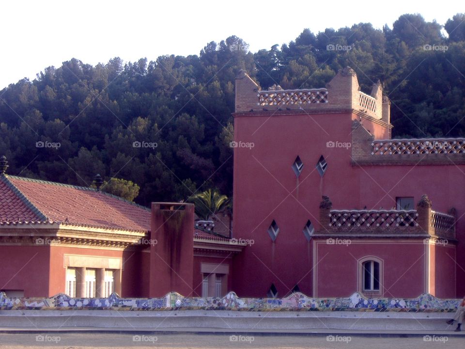 Buildings in Park Guell in Barcelona