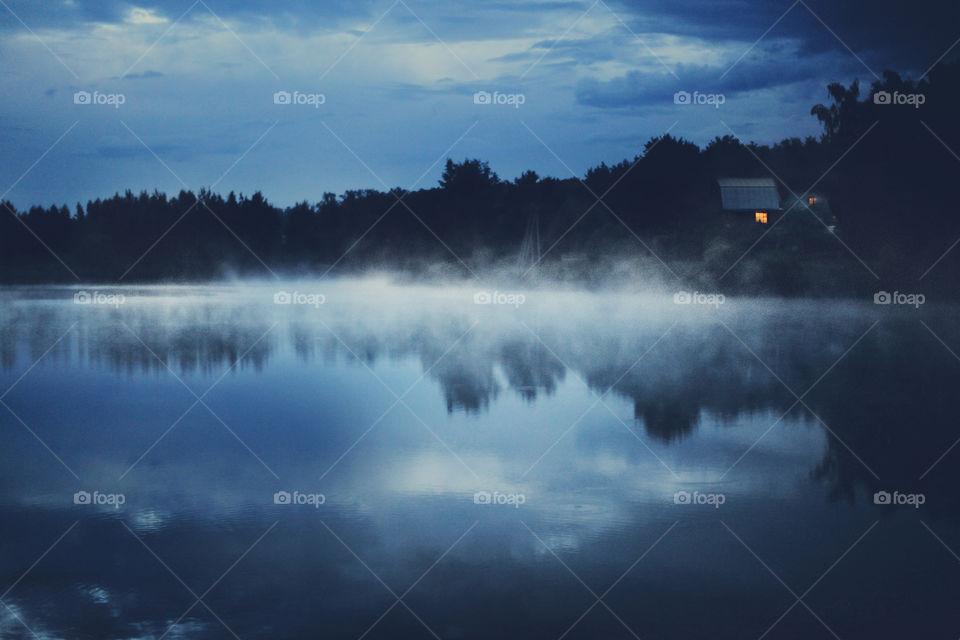 Fog on the lake