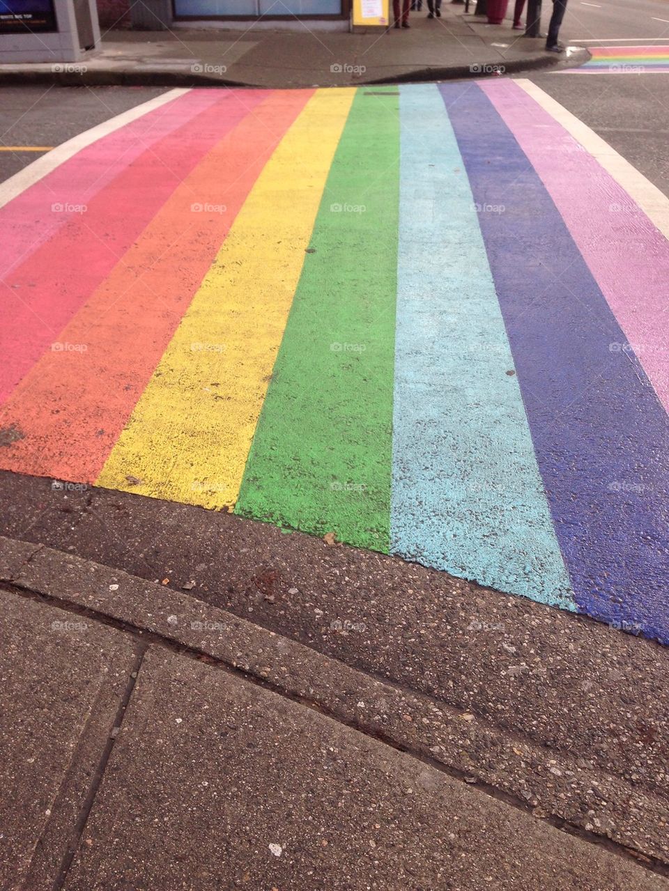 Rainbow on street