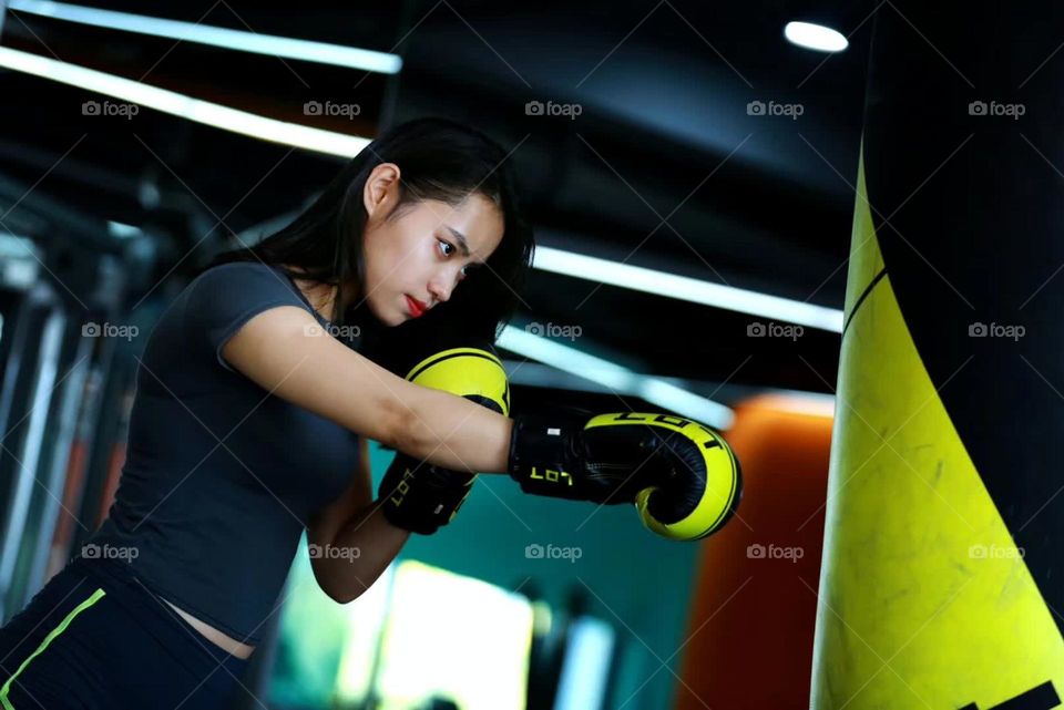 Female trainer at the gym.