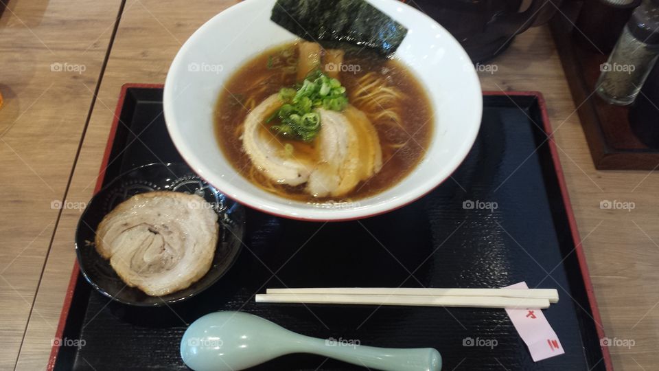 Chashu (pork brisket) ramen with a side of extra chashu, simple but delicious.