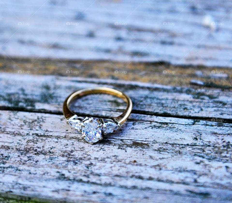 engagement ring. close up of diamond engagement ring