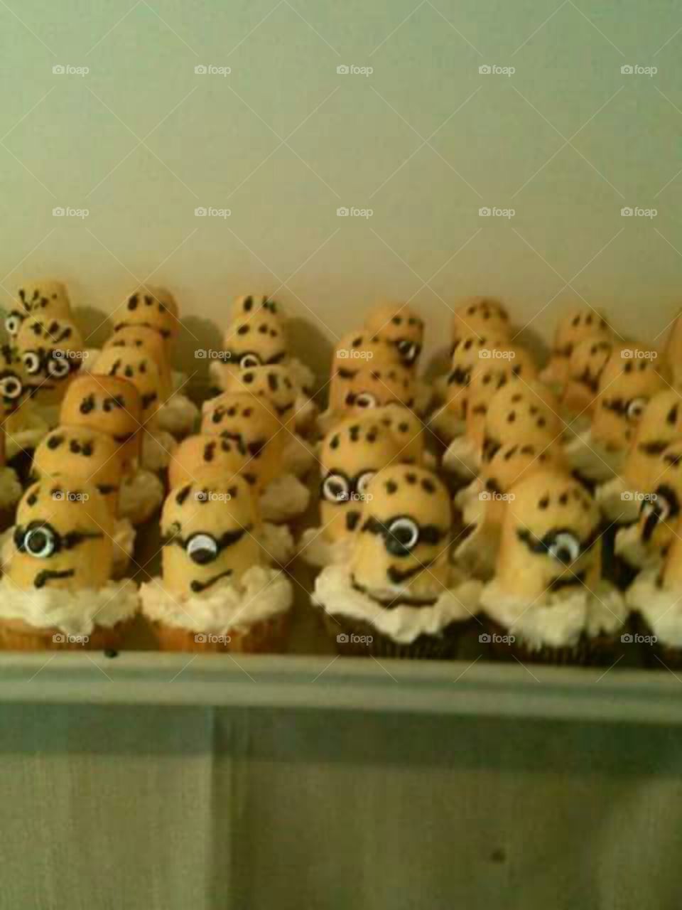 Minion Cupcakes. Cupcakes that I made with Twinkies for my son's birthday.
