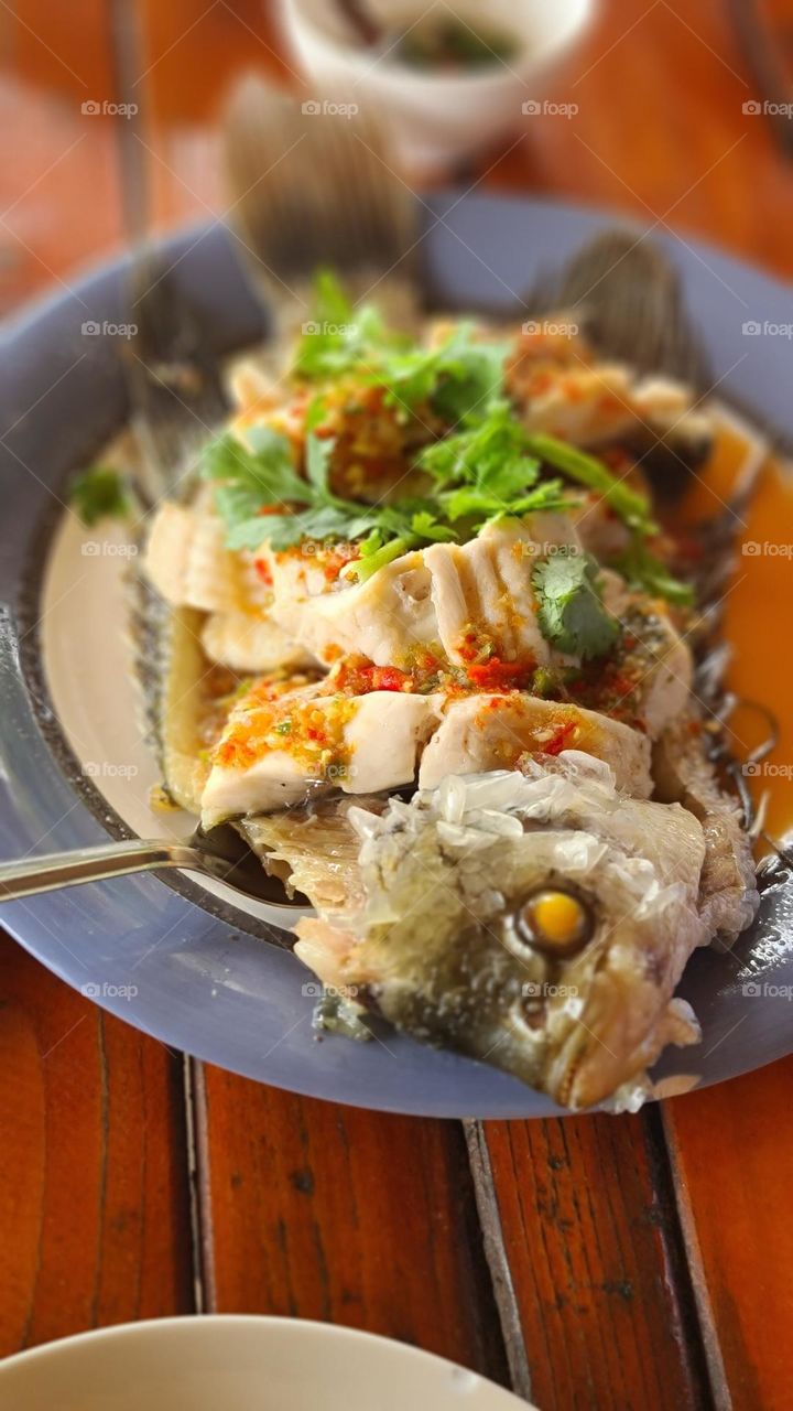 Thai cuisines/steam fish