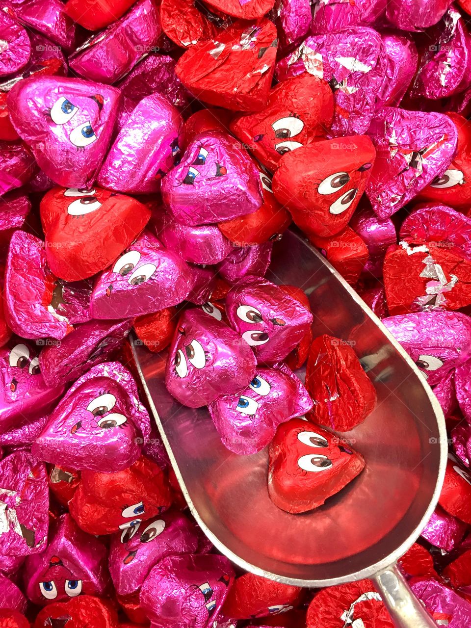 Smiling chocolate hearts