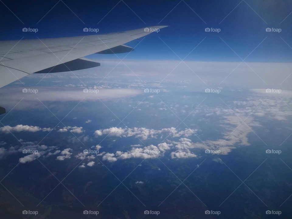 a picture of the clouds from an aeroplane flies from Istanbul airport to Heathrow.