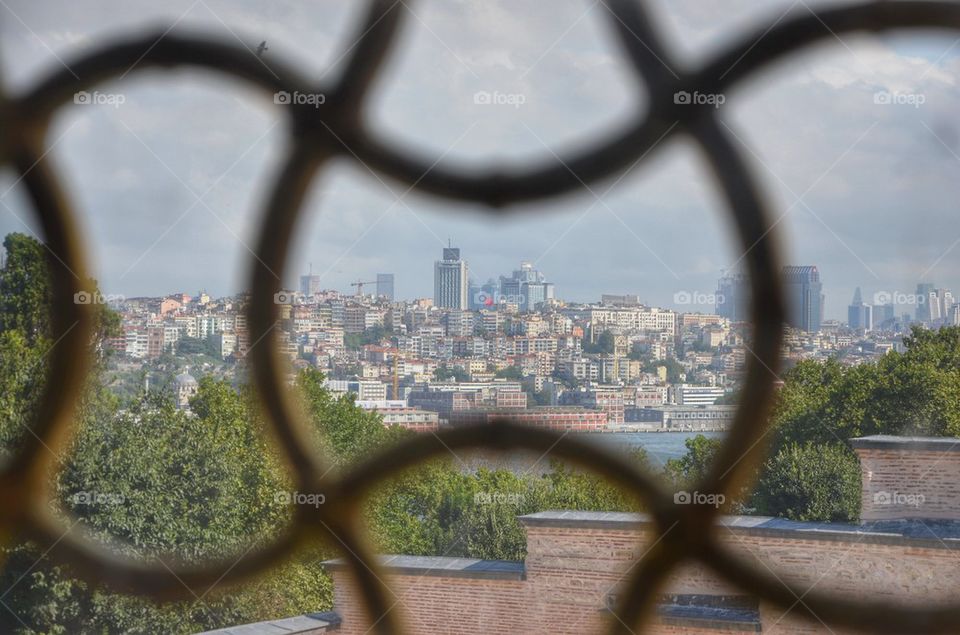 Istanbul view from a window of the Topkapi palace