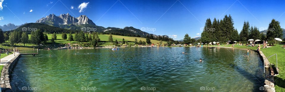Going aan de Wilder Kaiser. Me and my family took a swim here during our holiday in Austria.
Breathtaking skyline!