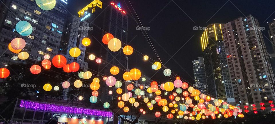 Colorful Lantern Victoria Park Hong Kong