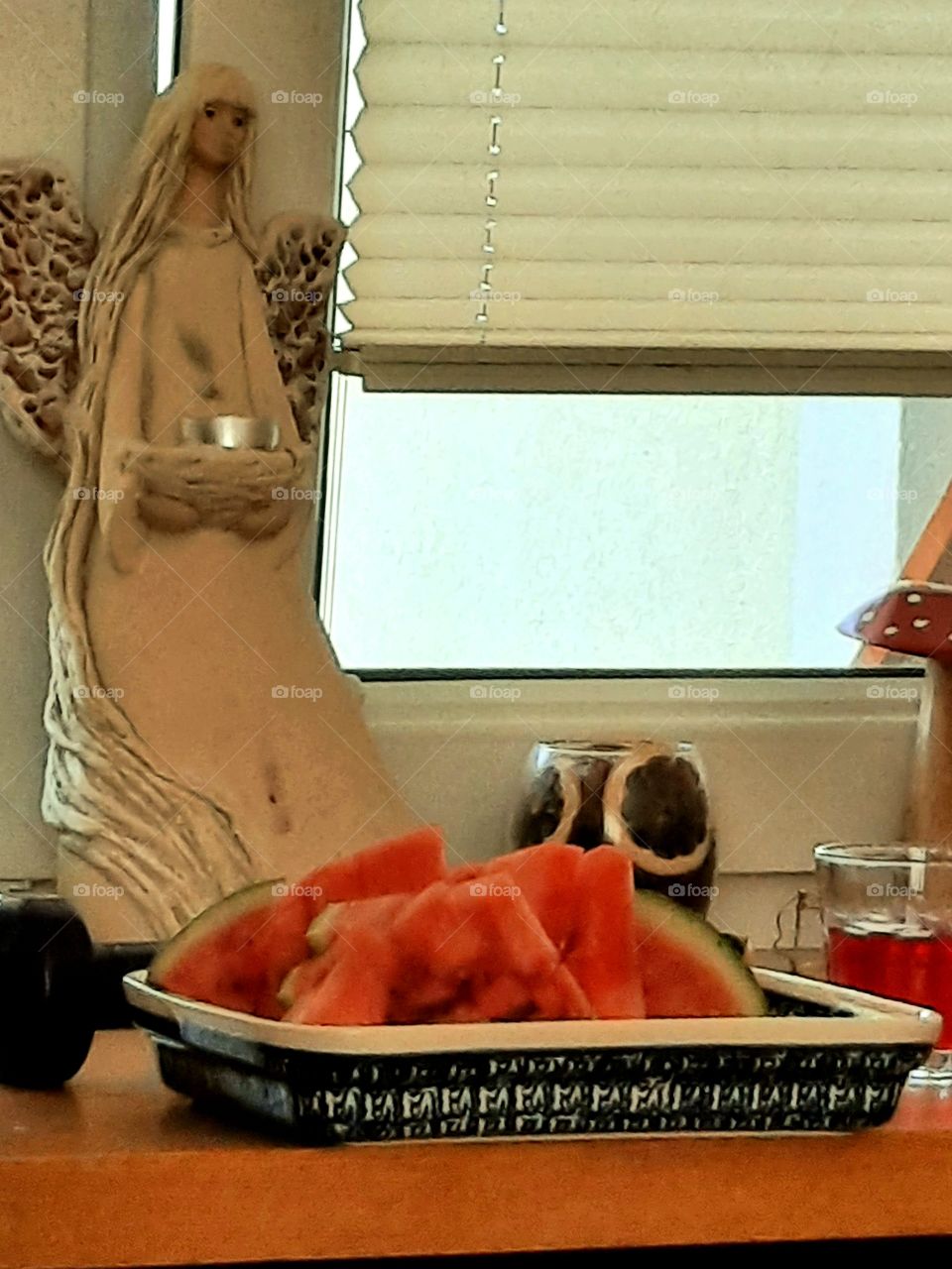 watermelon on windowsill