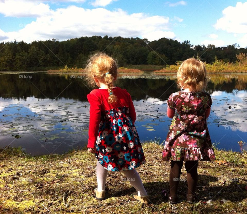 Nieces by the lake