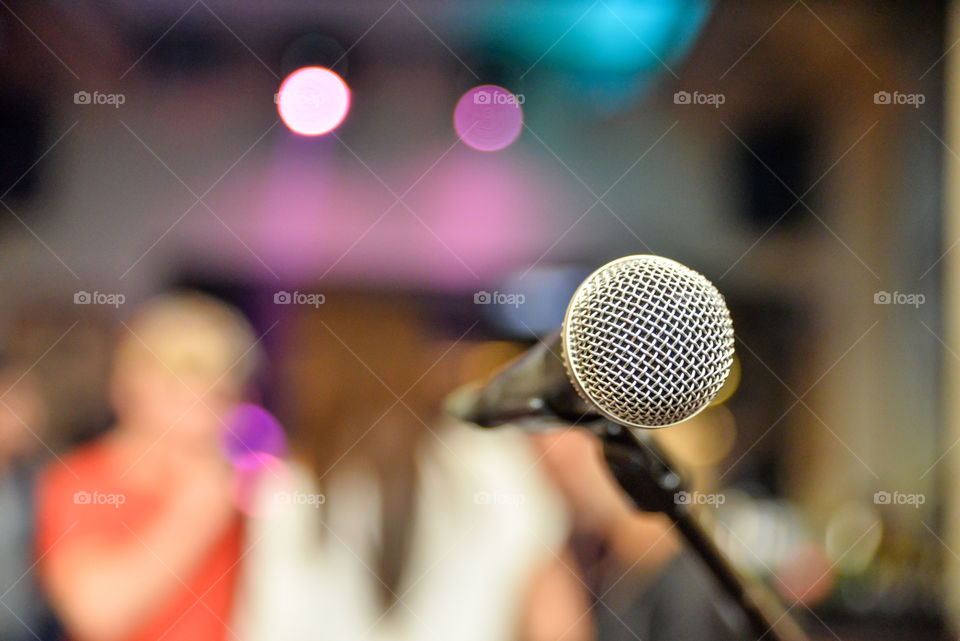 Close-up of a microphone