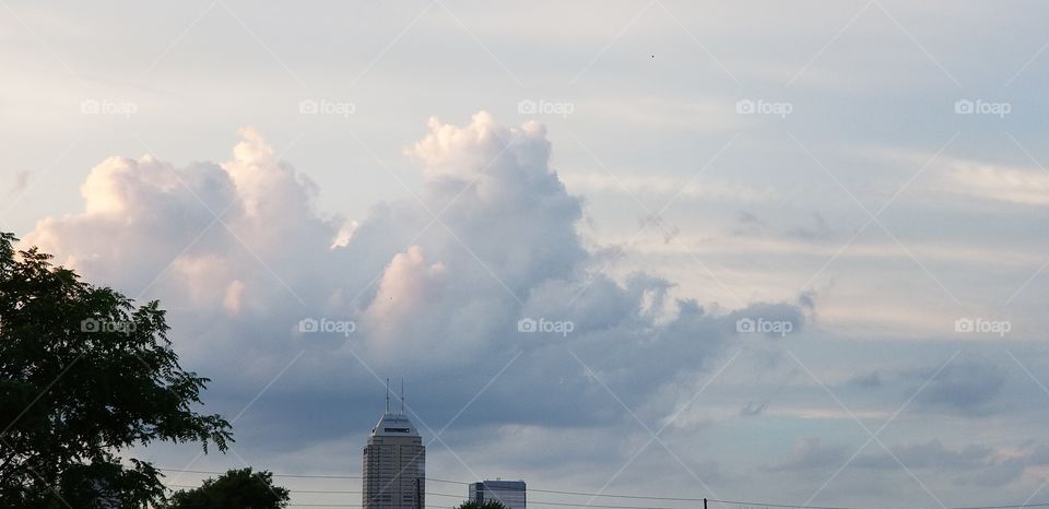 Clouds over downtown Indy just before 4th of July fireworks!