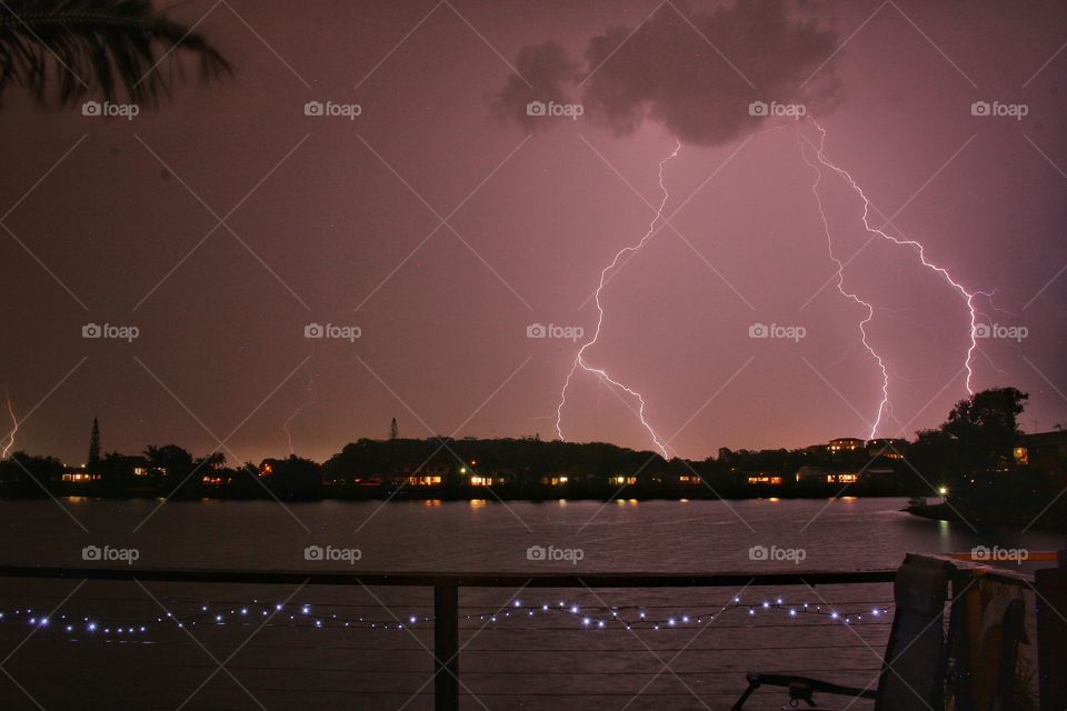 Lightning off the back deck. Gold Coast. QLD