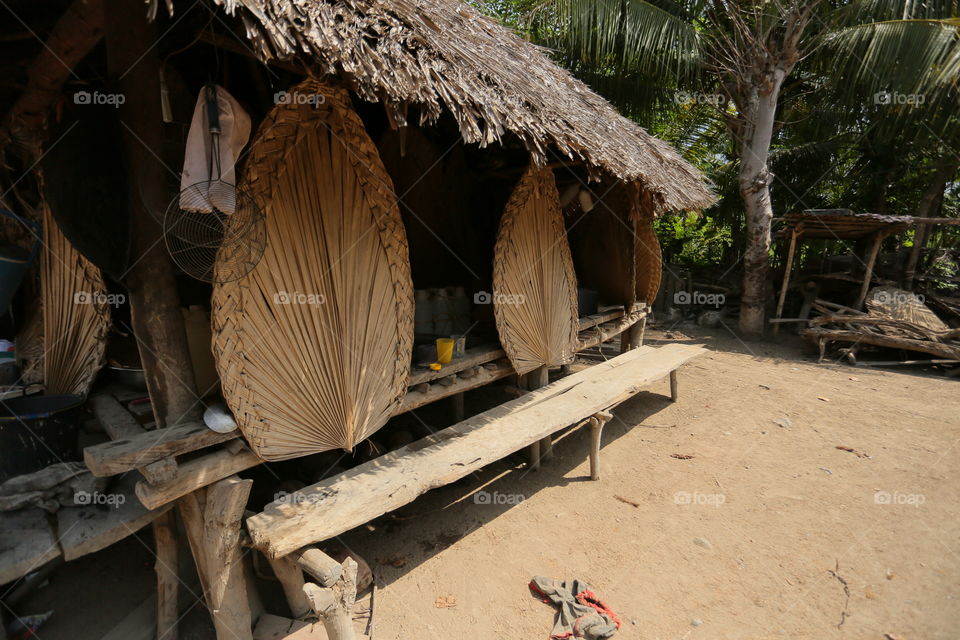kitchen attached to traditional house in Timor Leste