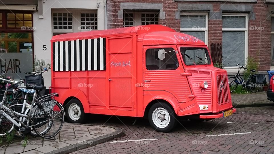 Small fast food vehicle in Holland.