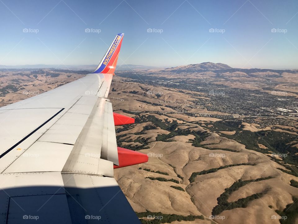 In flight on Southwest Airlines
