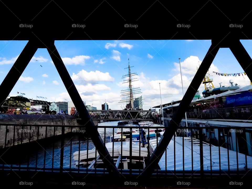 View from a Bridge in Hamburg 