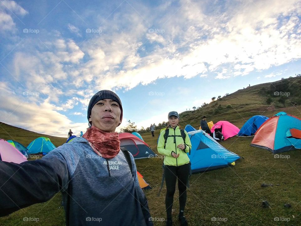 Selfie with my girl in the mountains of mt ulap, in itogon benguet, philippines.