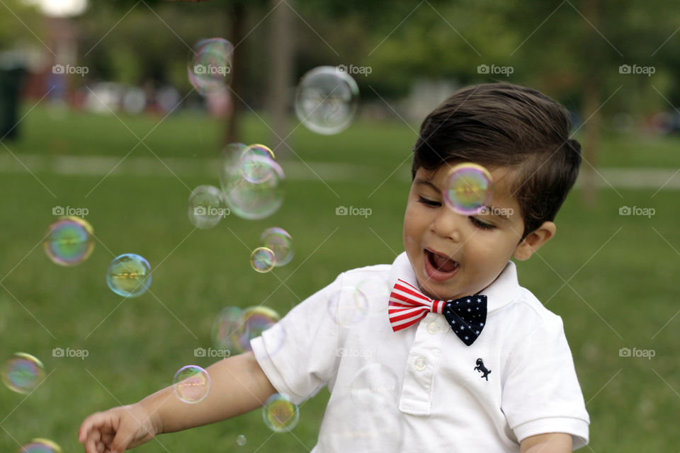 Toddler playing outdoors