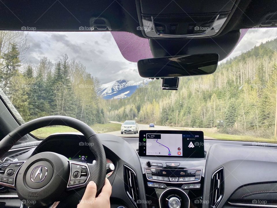 Scenic view on a road trip