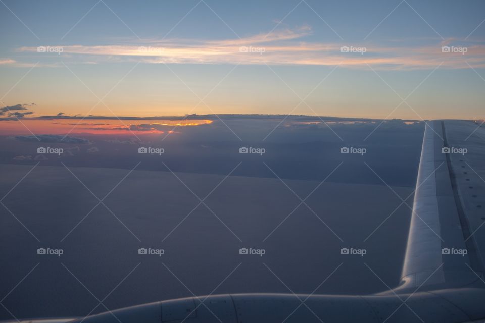 Sunset during flight 