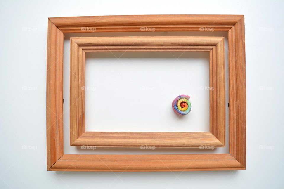 wood frame on a white background, art abstract