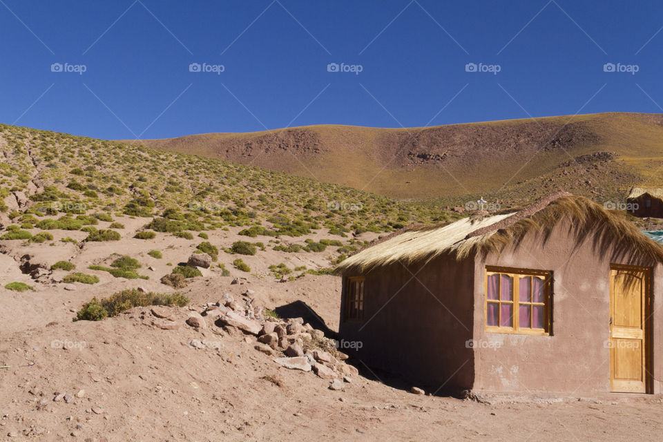 Simple house in Atacama Desert near San Pedro de Atacama.