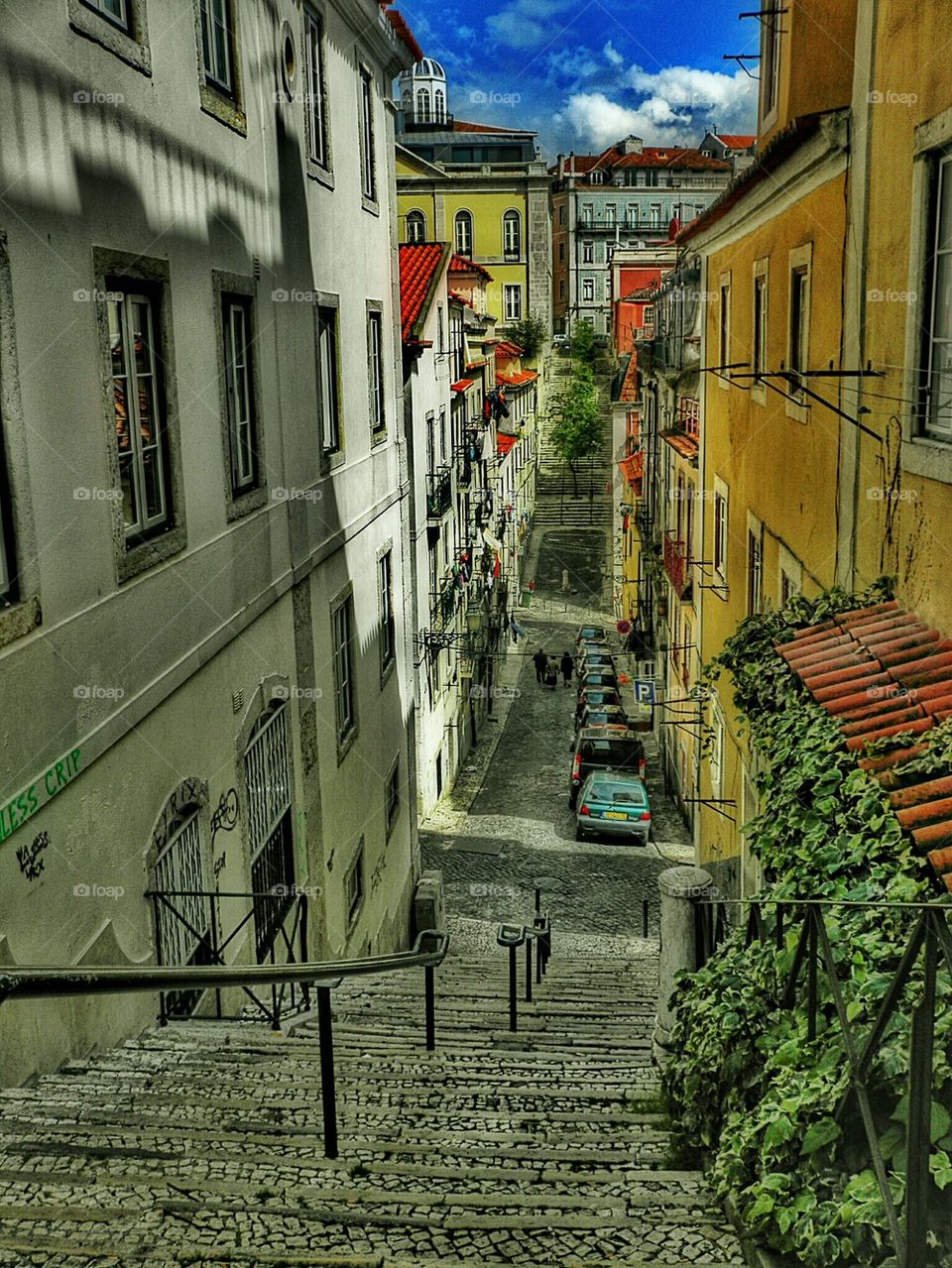 Sloping Street, Lisbon, Portugal