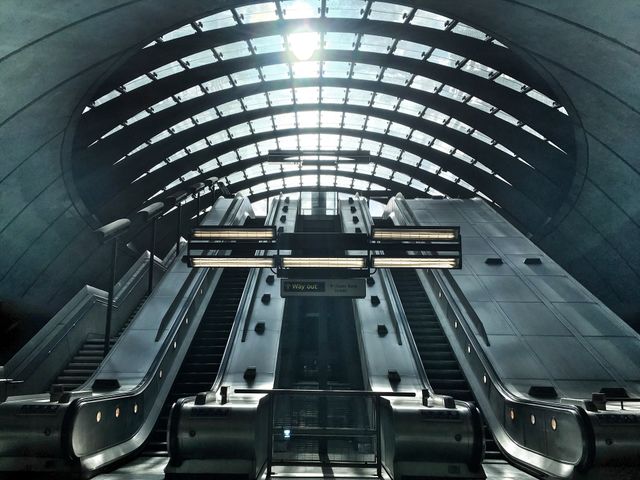 Canary Wharf tube station in London 