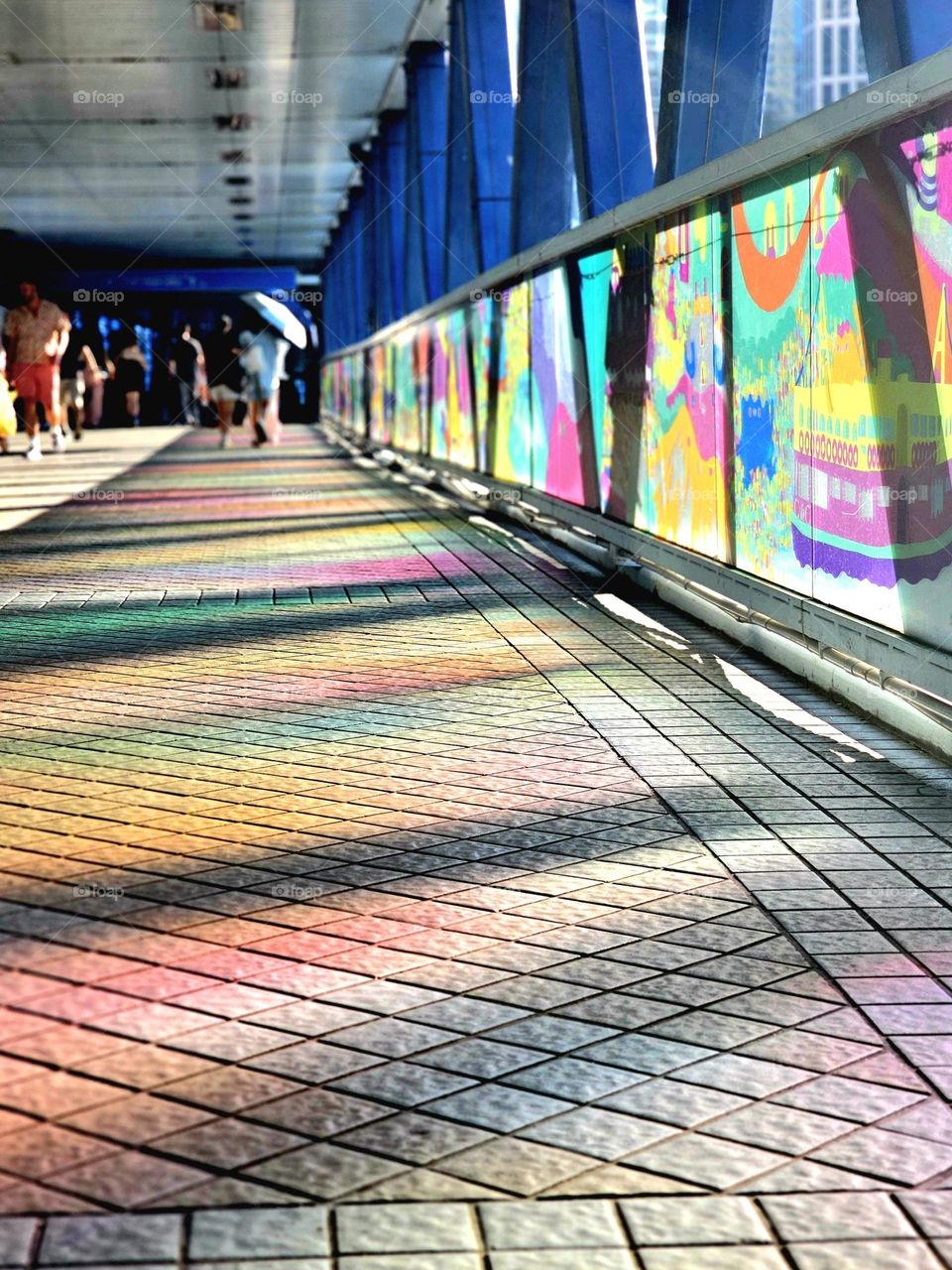 Colorful footbridge
