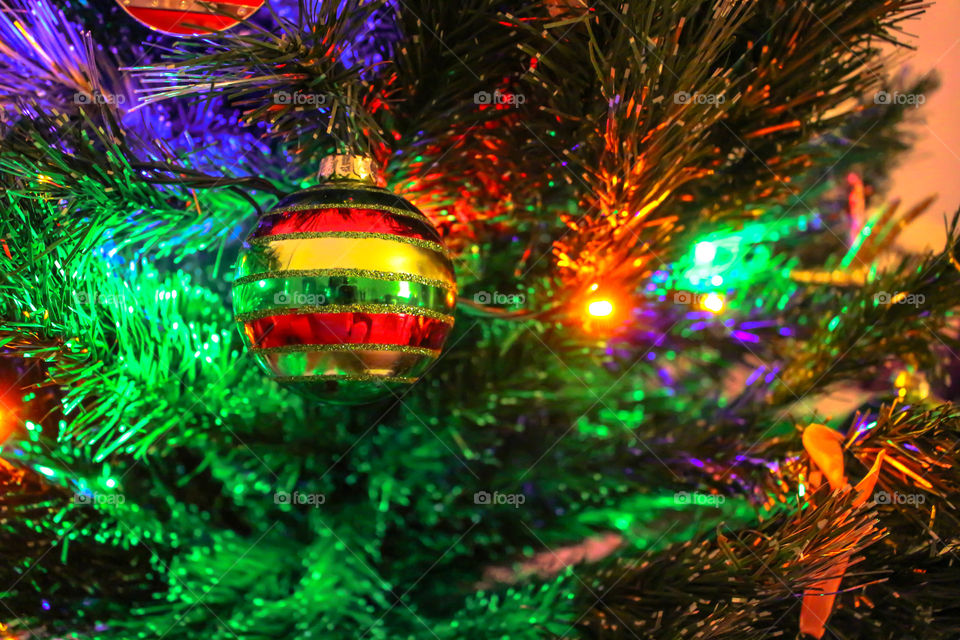 Christmas ornament and lights