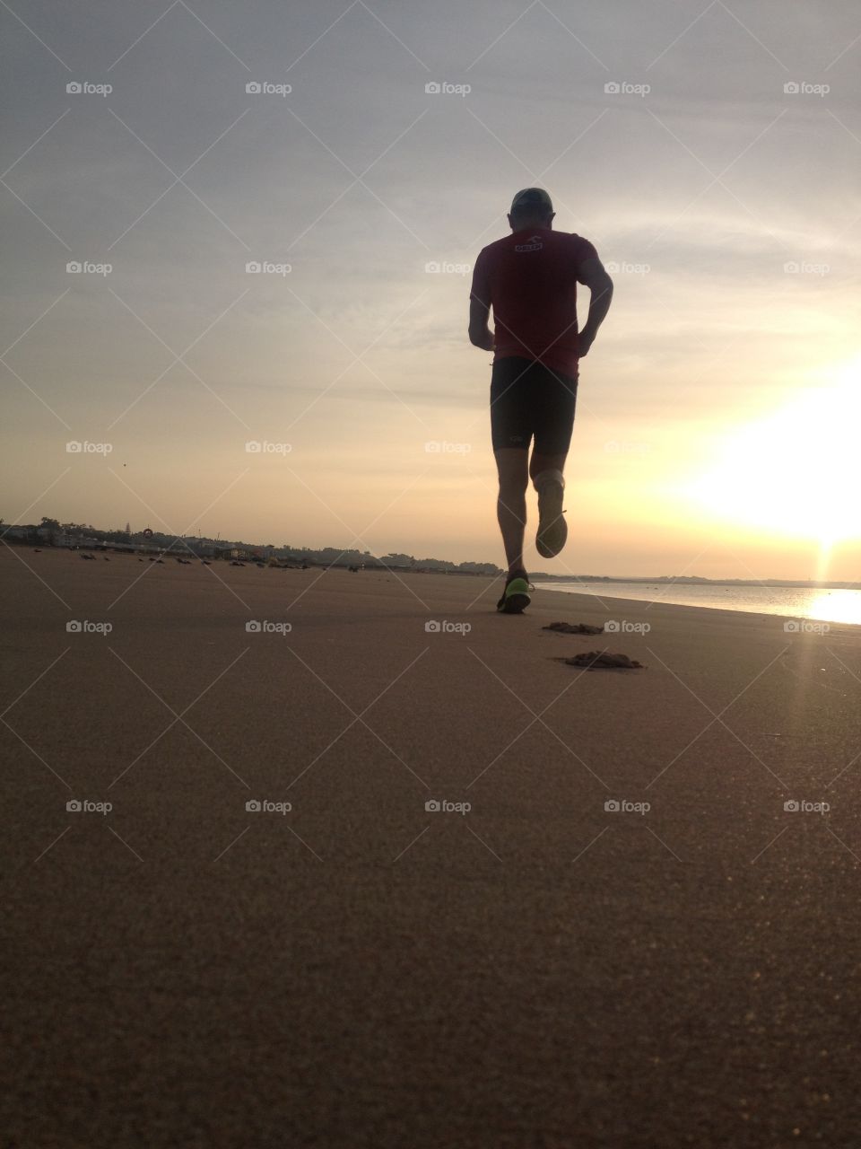 Morning run in The beach