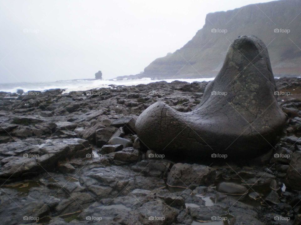 Giants Causeway in Northern Ireland.  Looks like it could have been a giant's shoe!