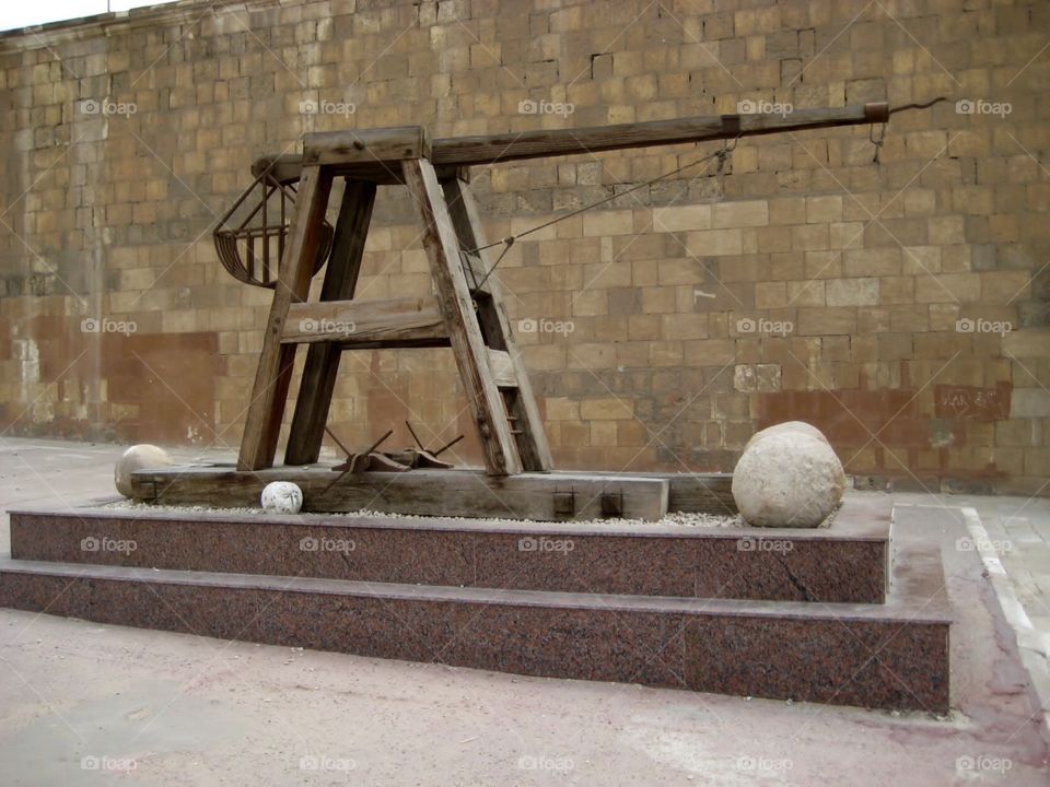 Egyptian National Military Museum. Ancient Catapult 