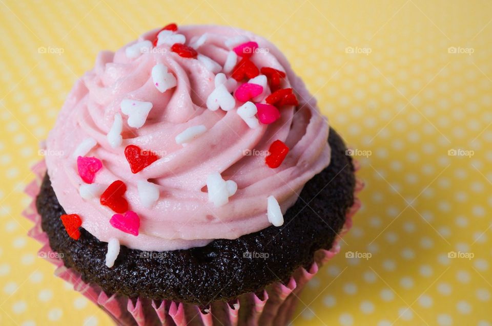 Cupcake with pink cream