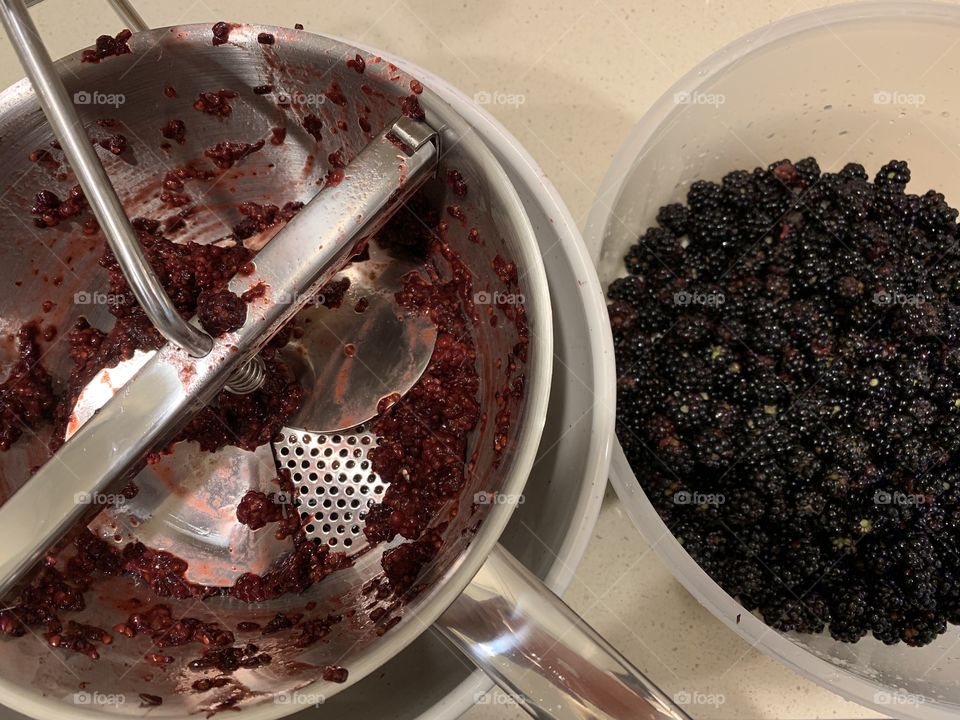 Making Blackberry Jam