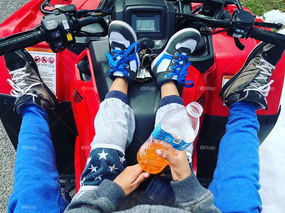 Father and Son Riding 